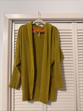 Free People Mustard Open-Front Cardigan